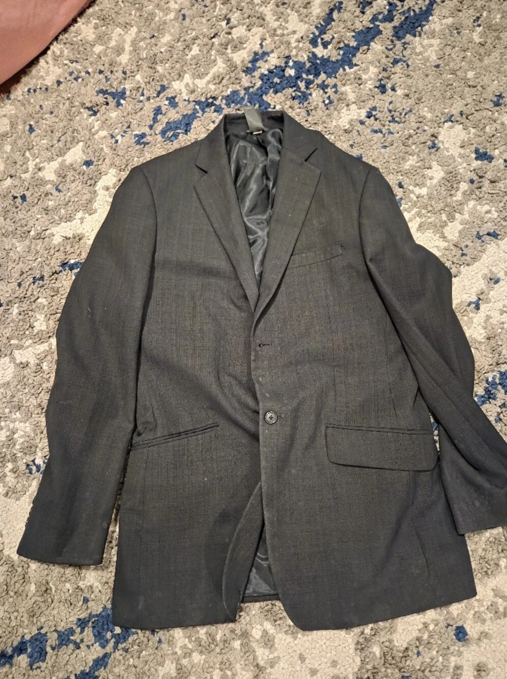 Men's Charcoal Gray Single-Breasted Blazer